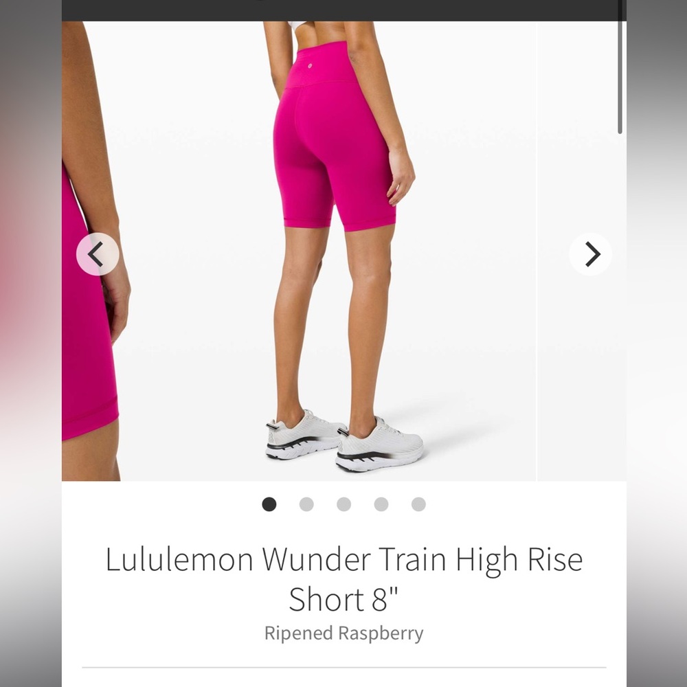Lululemon Wunder Train Shorts 4” size 6 ripened raspberry